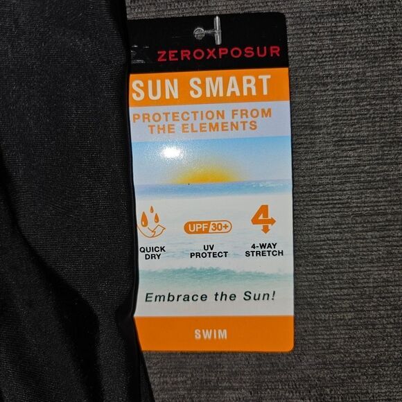 ZeroXposur Plumeria Scuba Tankini Top & ZeroXposur solid Shaper Black bottom S - Picture 12 of 14